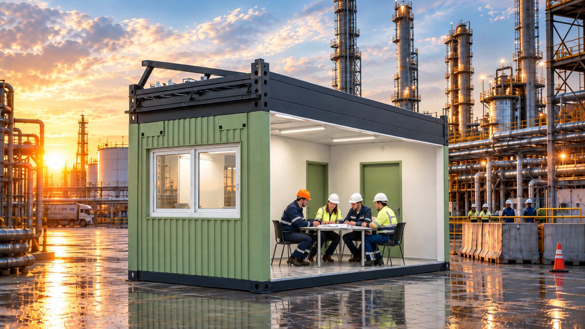 Mobiles Containerbüro im Raffinerieglanz_Web